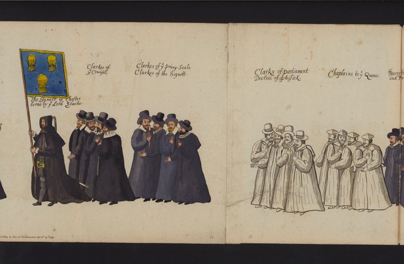 Erzsébet királynő temetési menete (színes metszet) alkotó: English School