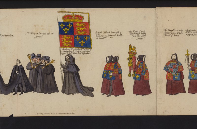 Erzsébet királynő temetési menete (színes metszet) alkotó: English School