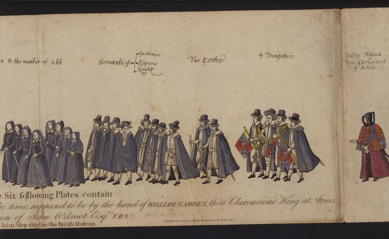 Erzsébet királynő temetési menete (színes metszet) alkotó: English School