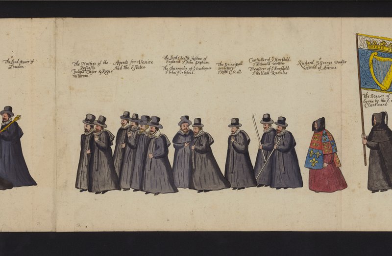 Erzsébet királynő temetési menete (színes metszet) alkotó: English School