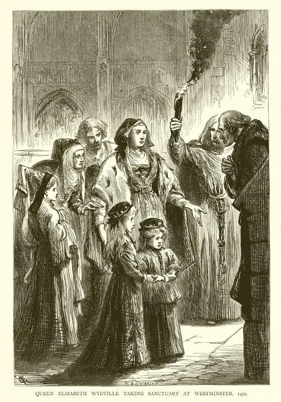 Erzsébet Wydville királynő elfoglalja a szentélyt Westminsterben, 1471 alkotó: English School