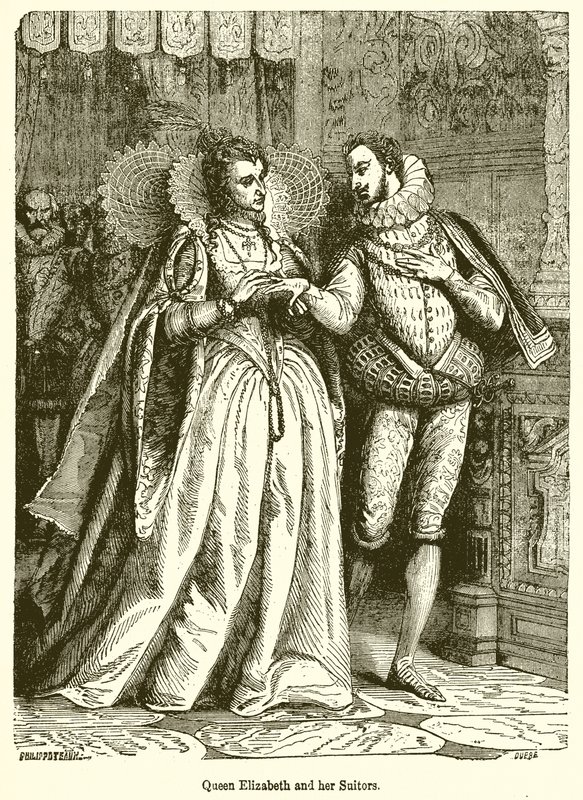 Erzsébet királynő és udvarlói alkotó: English School