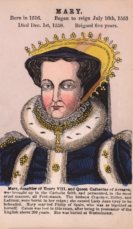 Mária I. királynő (színes metszet) alkotó: English School