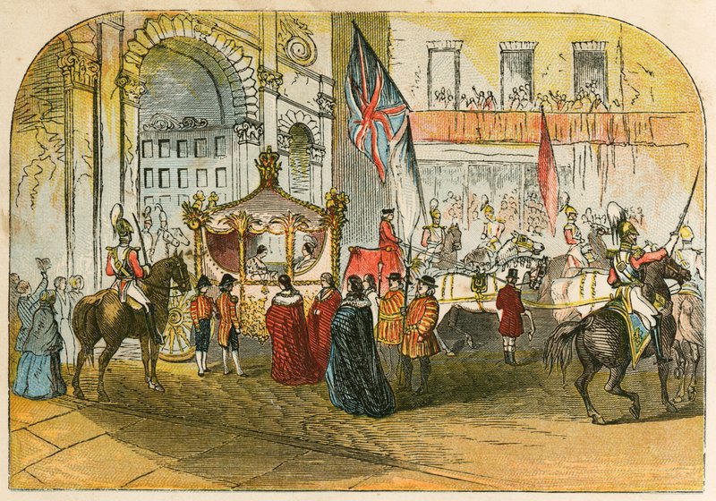 Viktória királynő első látogatása a városban (1837. november 9.) alkotó: English School