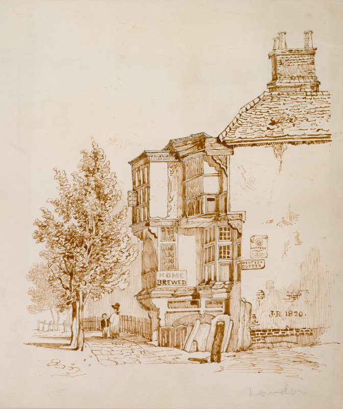Queens Head, Islington (tinta papíron) alkotó: English School