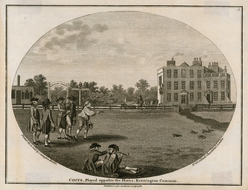 Quoits 1788-ban, a Hornsszal szemben játszott, Kennington Common államban alkotó: English School