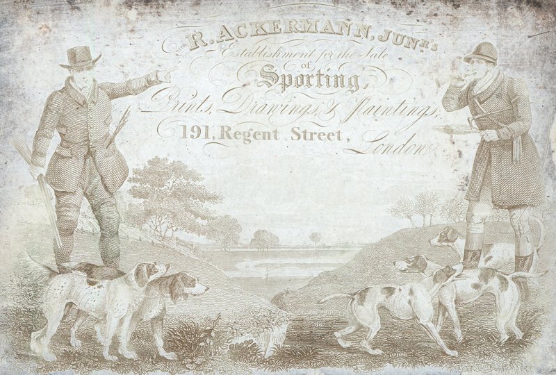 R Ackermann, Junior, 191 Regent Street, kereskedelmi kártya alkotó: English School