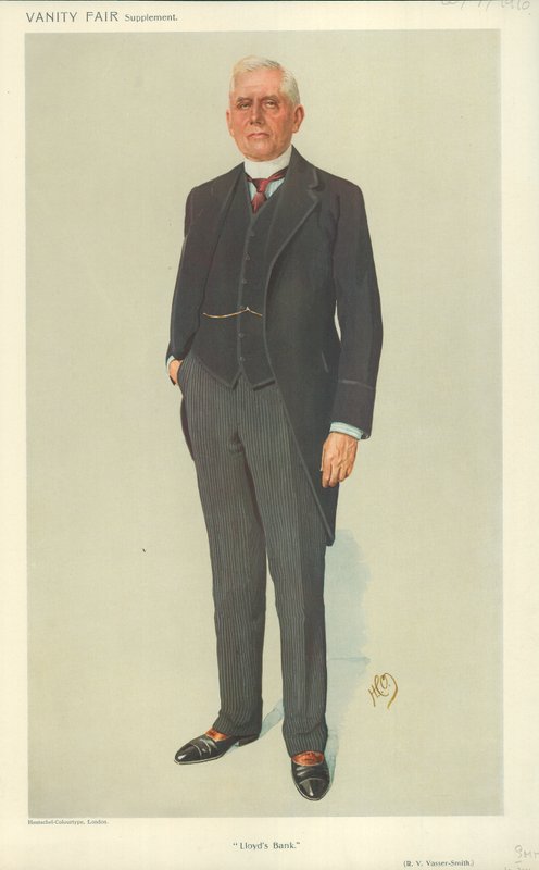 R V Vassar-Smith, Lloyds Bank, 1910. július 20., Vanity Fair rajzfilm alkotó: English School