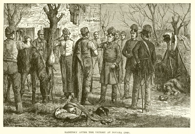 Radetsky a novarai győzelem után (1849) alkotó: English School