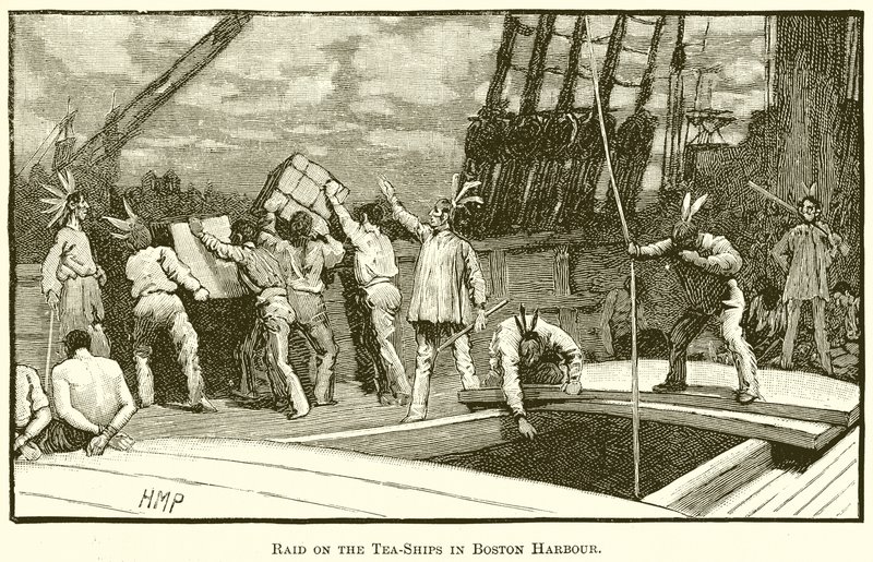 Raid a teahajókon Boston kikötőjében alkotó: English School