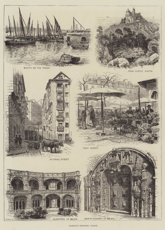 Zavaros vázlatok, Lisszabon (metszet) alkotó: English School