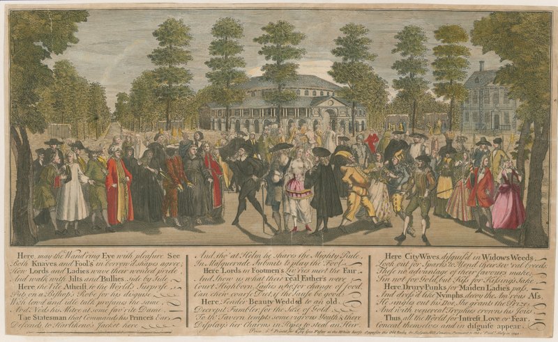 Ranelagh kertek. Álarcos a velencei nagykövetért, 1749 alkotó: English School