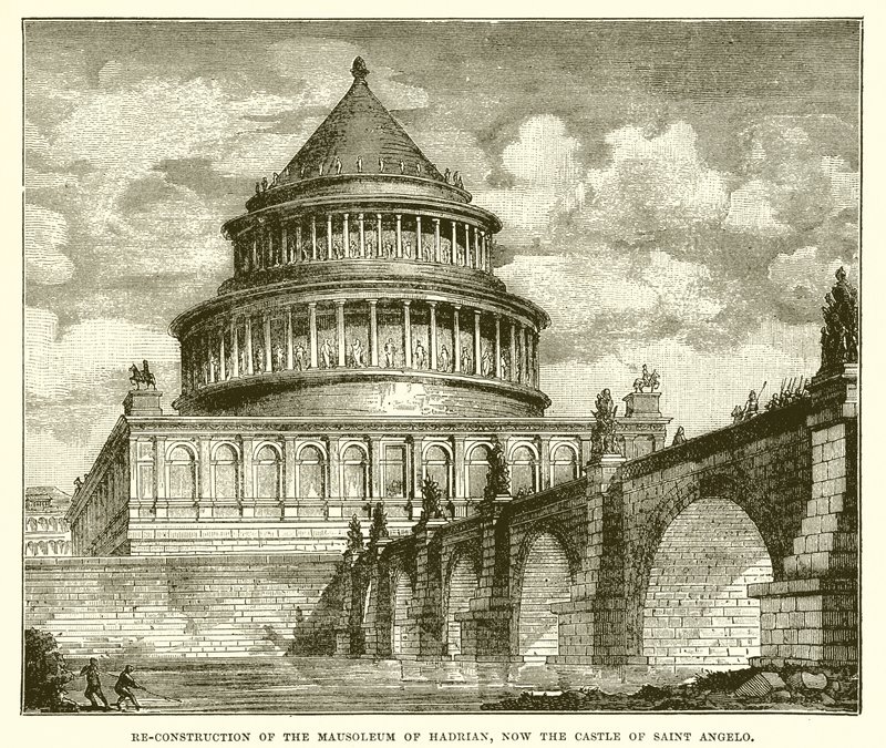 Hadrianus mauzóleumának újjáépítése, ma Szent Angelo kastélya alkotó: English School