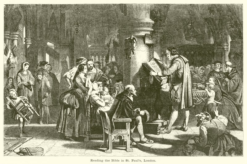 Biblia olvasása St Paulsban, Londonban alkotó: English School