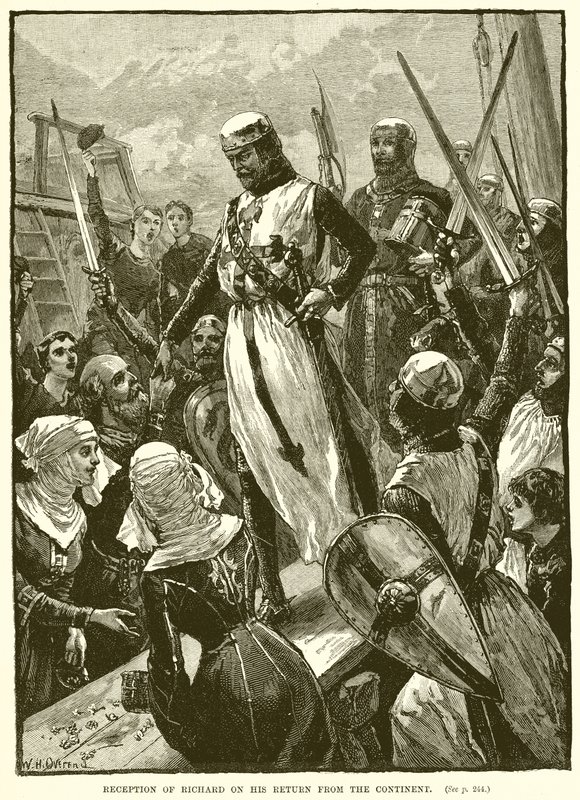 Richard fogadása a kontinensről hazatérve alkotó: English School