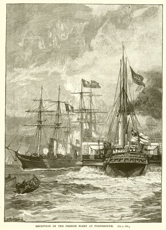 A francia flotta fogadása Portsmouthban alkotó: English School
