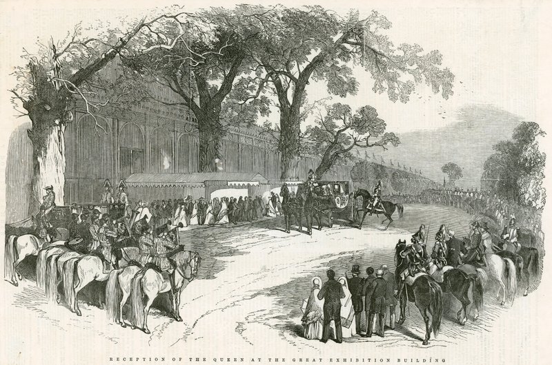 A királynő fogadása a Nagy Kiállítóházban, Nagy Kiállítás, 1851 alkotó: English School