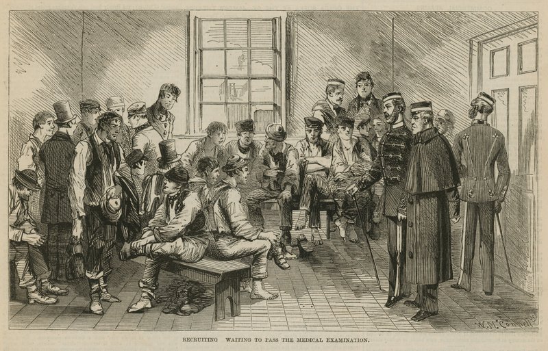 Toborzás: Várakozás az orvosi vizsgálat letételére alkotó: English School