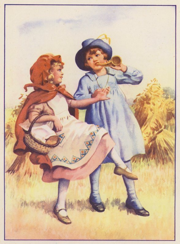 Piroska és a kék kisfiú (színes litográfia) alkotó: English School