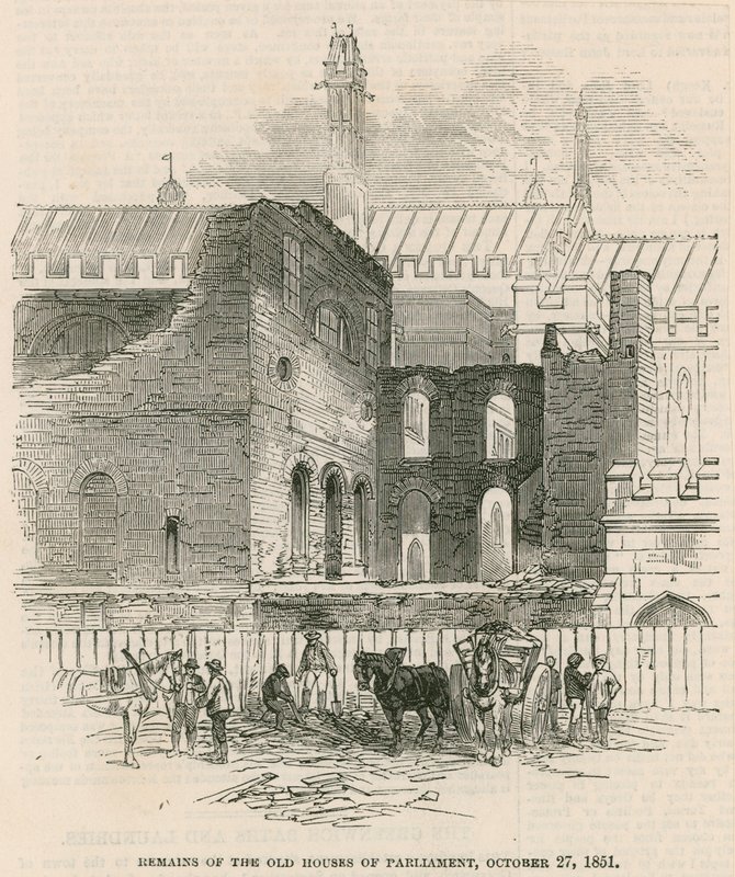 A régi parlament épületének maradványai, 1851. október 27 alkotó: English School