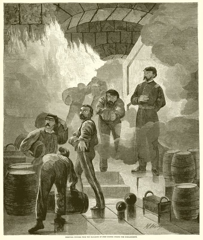 Por eltávolítása Fort Sumter magazinjából a bombázás során alkotó: English School