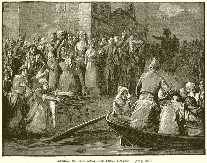 A királypártiak visszavonulása Toulonból alkotó: English School