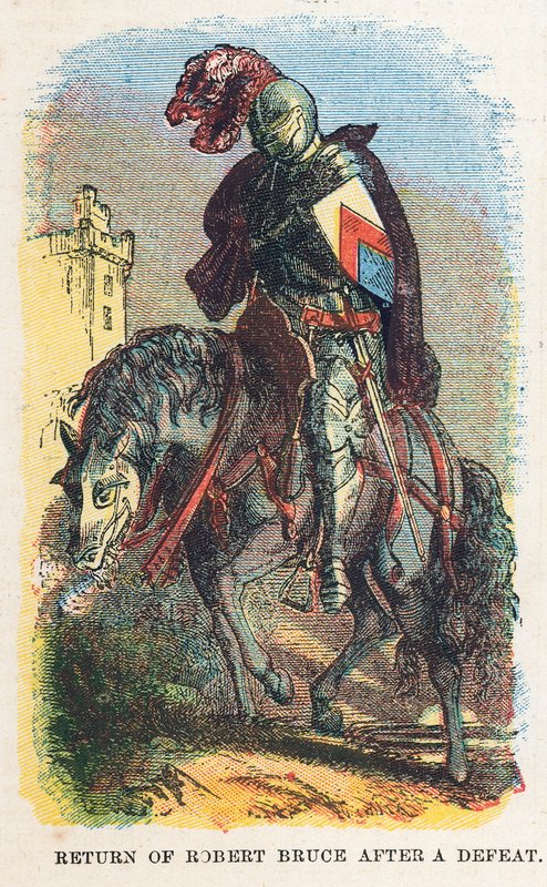 Robert Bruce visszatérése vereség után alkotó: English School