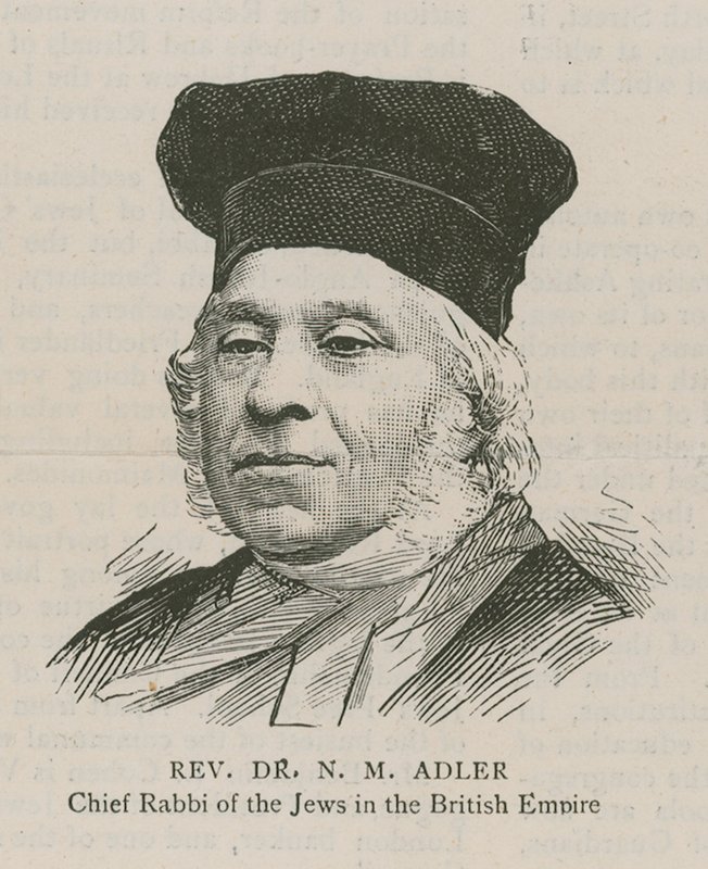 Dr. N M Adler tiszteletes, a Brit Birodalom zsidóságának főrabbija alkotó: English School