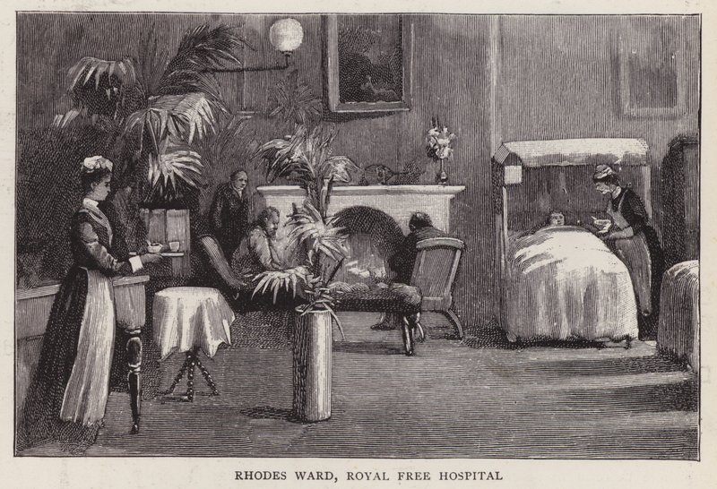 Rhodes Ward, Royal Free Hospital, London (litho) alkotó: English School