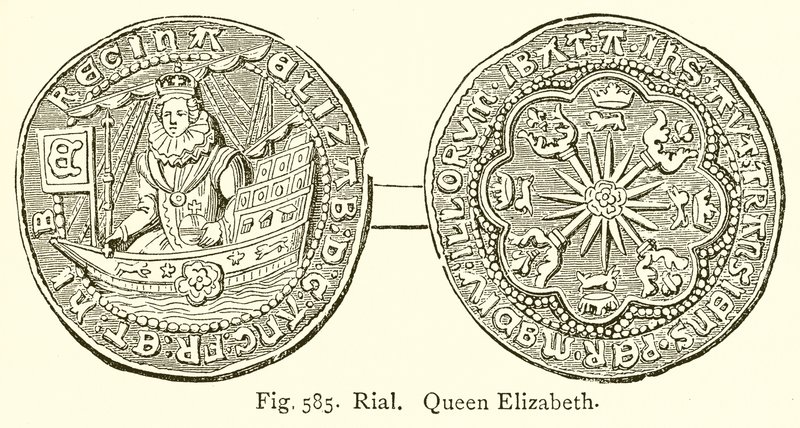 Rial. Elizabeth királynő alkotó: English School