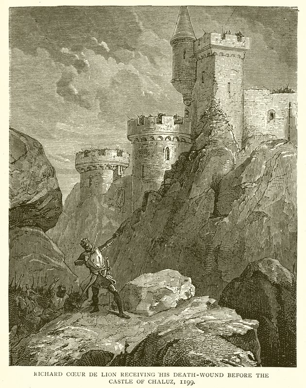 Richard Coeur de Lion halálos sebét kapta Chaluz vára előtt, 1199 alkotó: English School