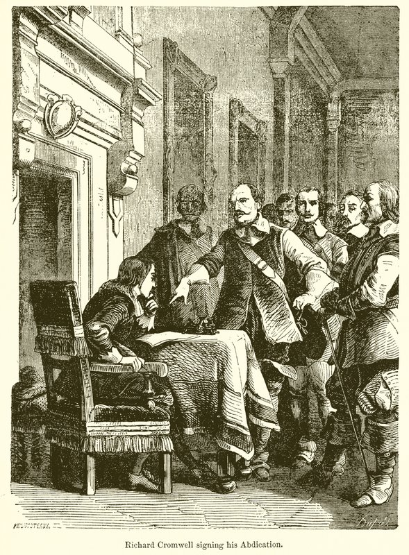 Richard Cromwell aláírta lemondását alkotó: English School