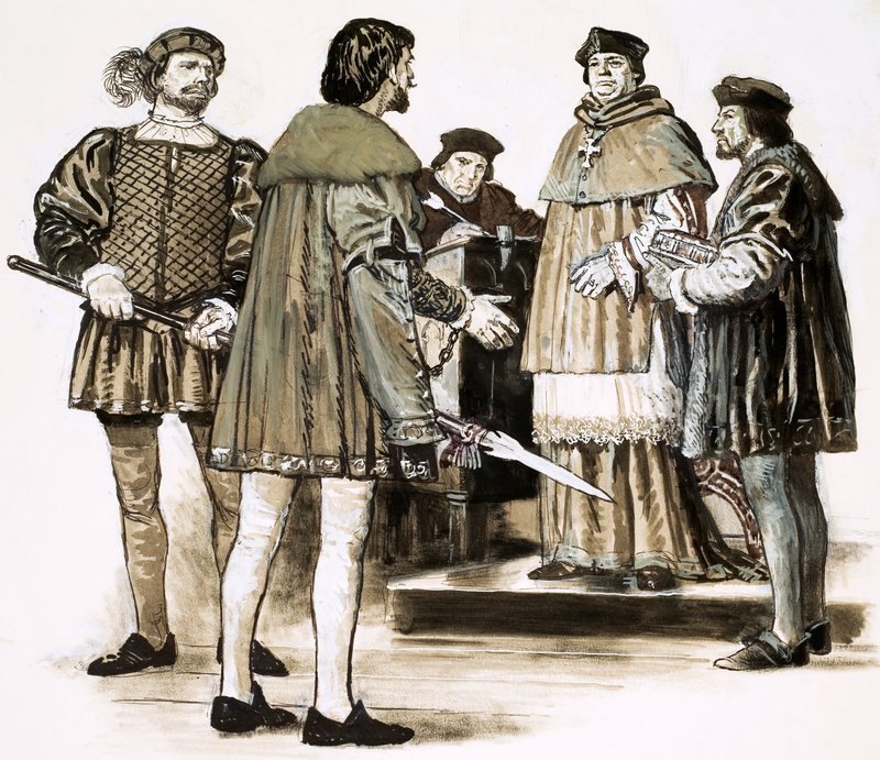 Richard Hunne-t Richard Fitzjames londoni püspök kérdezte alkotó: English School