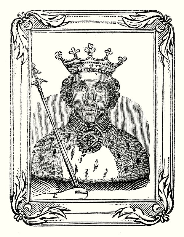 II. Richárd 1366-ban született, 1377-ben koronázták meg, és 1399-ben meggyilkolták (metszet). alkotó: English School