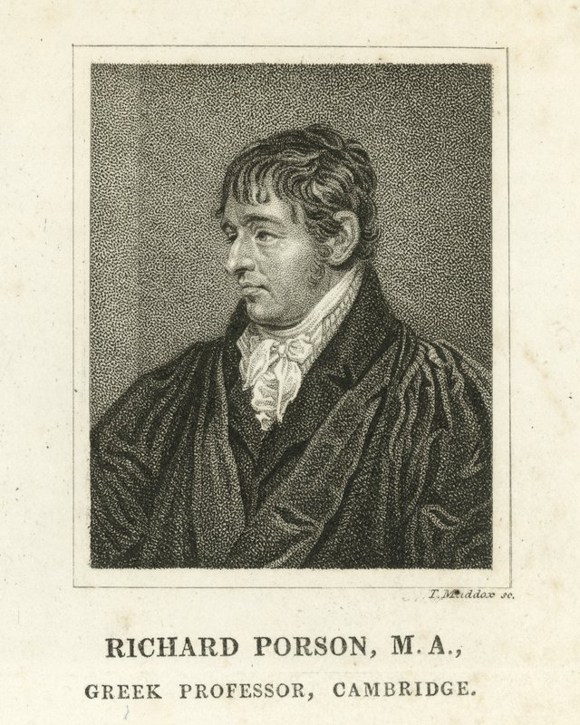 Richard Porson, görög professzor, Cambridge (metszet) alkotó: English School