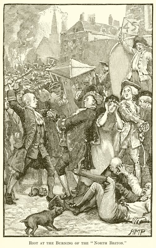 Zavargás az észak-brit felgyújtásakor alkotó: English School