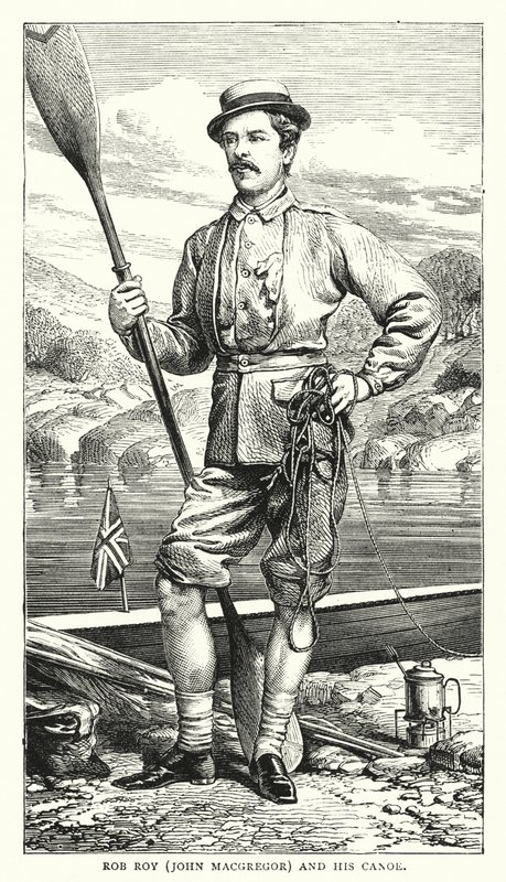Rob Roy, John MacGregor és kenuja (színes metszet) alkotó: English School