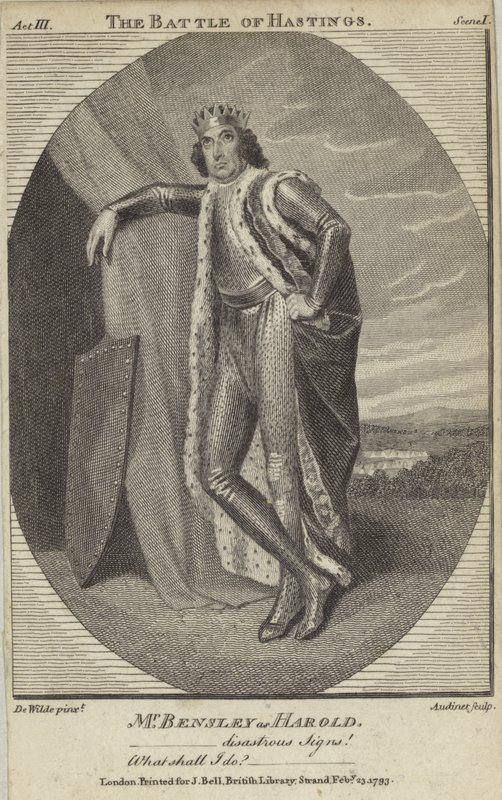 Robert Bensley Harold szerepében a Hastingsi csatában alkotó: English School