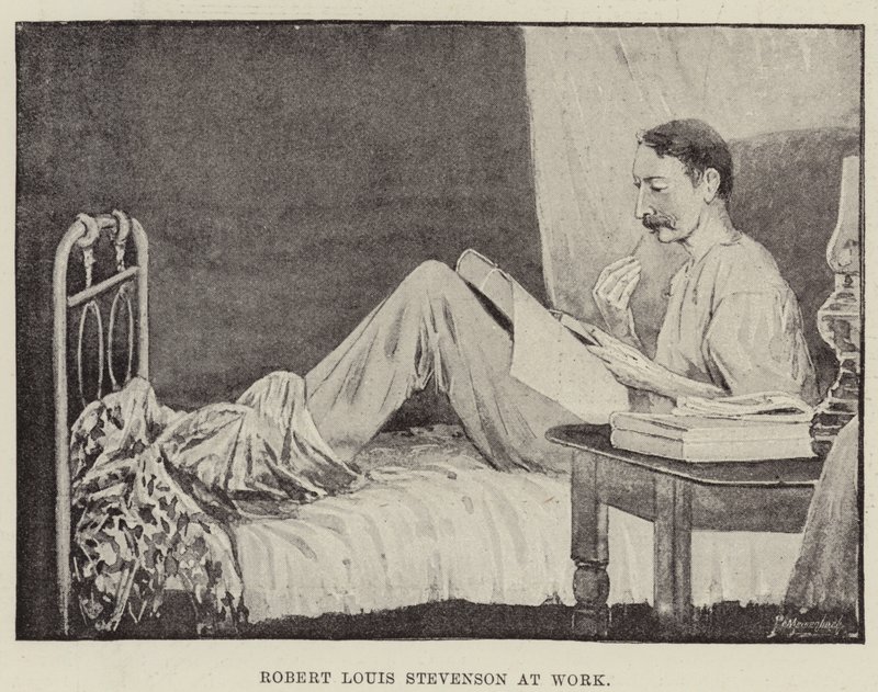 Robert Louis Stevenson a munkahelyén alkotó: English School