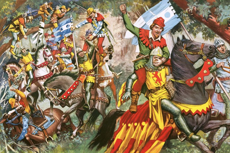 Robin Hood normann katonákra támad alkotó: English School