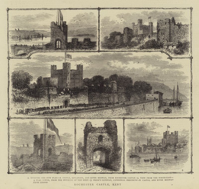 Rochester kastély, Kent (metszet) alkotó: English School