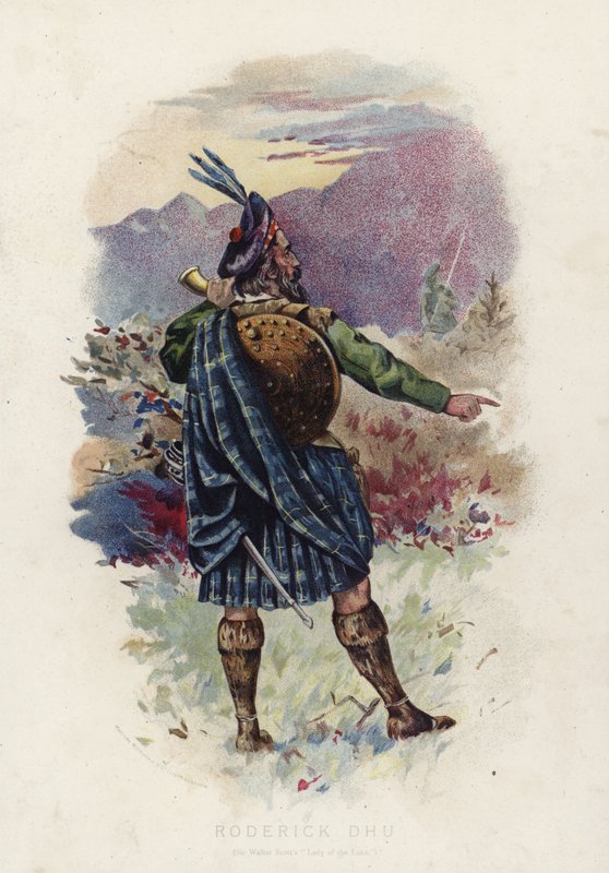 Roderick Dhu, a Sir Walter Scotts Lady of the Lake-től alkotó: English School