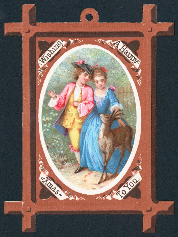 Romantikus pár szarvas, karácsonyi kártya alkotó: English School