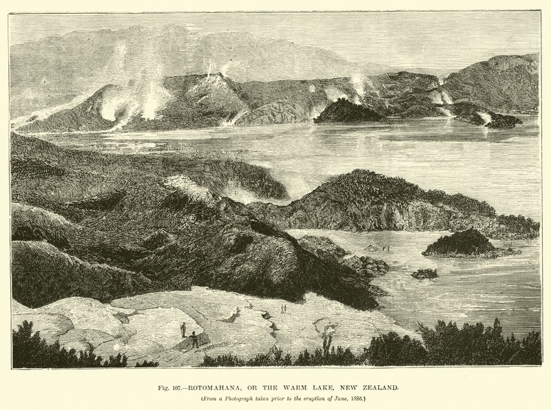 Rotomahana, vagy a Warm Lake, Új-Zéland alkotó: English School