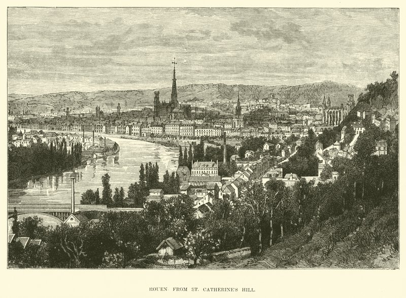 Rouen a St Catherines Hillről alkotó: English School