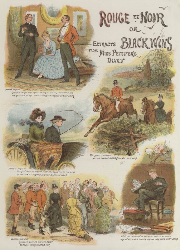 Rouge et Noir vagy Black Wins, kivonatok Miss Pettifer naplójából (chromolitho) alkotó: English School