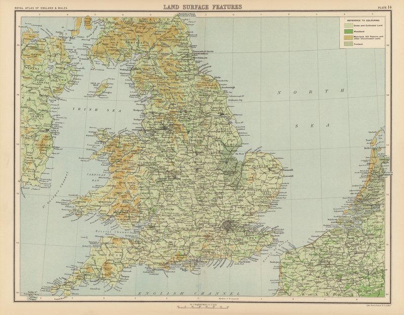 Royal Atlas, c 1900: A föld felszíni jellemzői (színes litó) alkotó: English School
