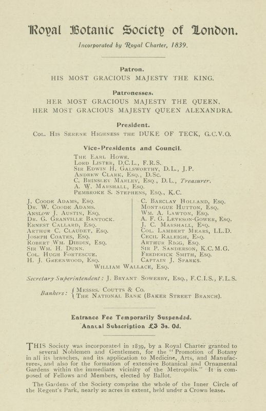 Londoni Királyi Botanikus Társaság alkotó: English School