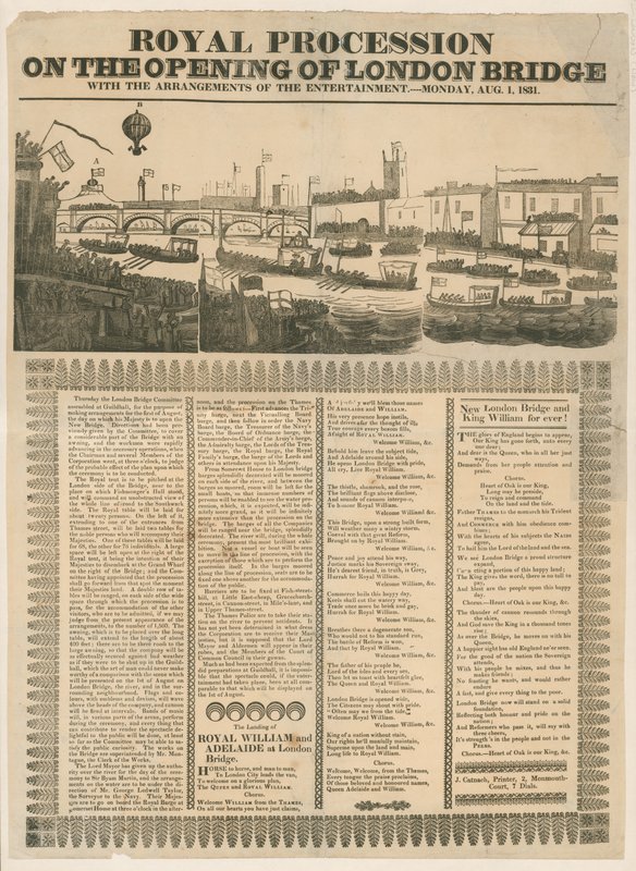 Királyi körmenet a London Bridge megnyitásán, 1831. augusztus 1 alkotó: English School