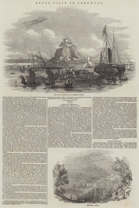Királyi látogatás Cornwallban (metszet) alkotó: English School